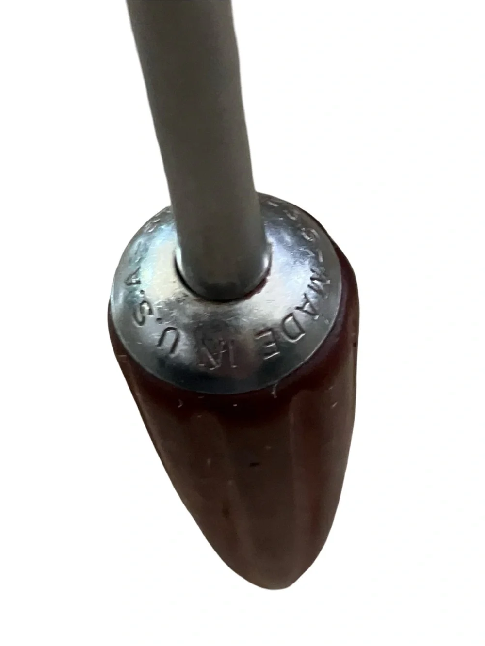 Vtg Androck Slotted Spoon Burgundy Red Bullet Bakelite Handle Kitchen Utensil 12